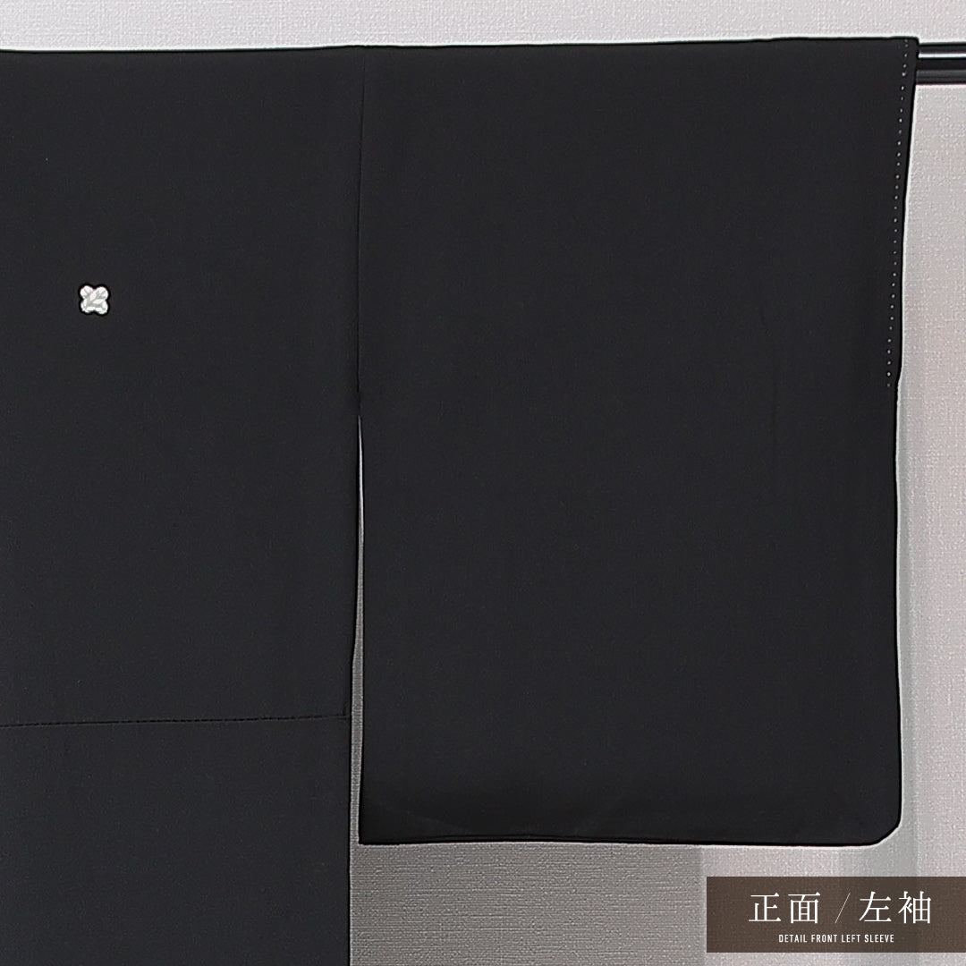 黒留袖 袷 身丈166cm 裄丈65cm 五つ紋 フォーマル Aランク XLサイズ 正絹 比翼仕立て 広衿 扇 菱 牡丹 1211-F0657