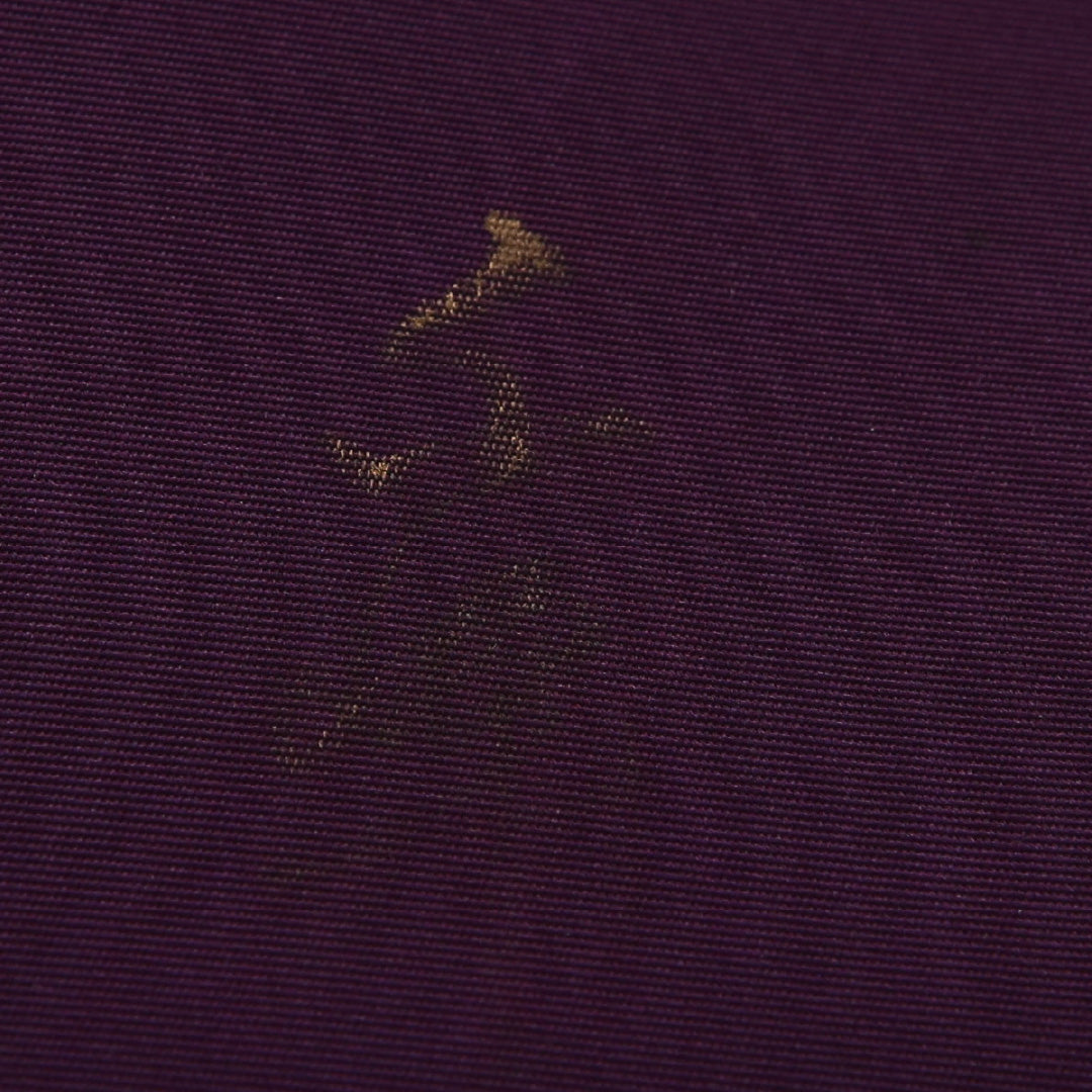 九寸名古屋帯 帯丈371cm カジュアル 名古屋仕立て ポイント柄 Aランク 正絹 染め帯 唐子 紫系 1224-03502