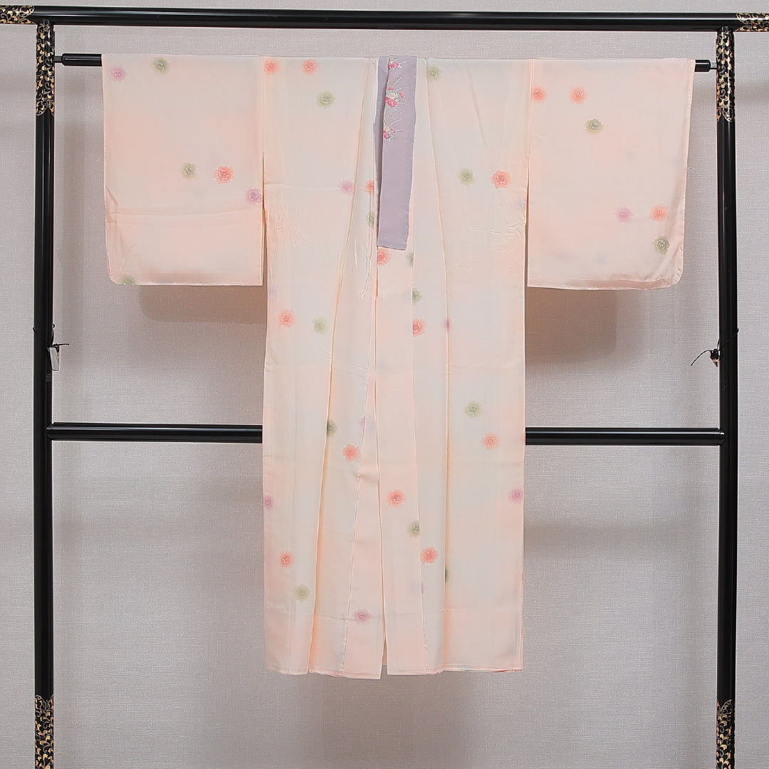 長襦袢 無双袖 身丈129cm 裄丈64cm 正絹 Sランク Lサイズ 芙蓉 ピンク系 RP 1239-16633