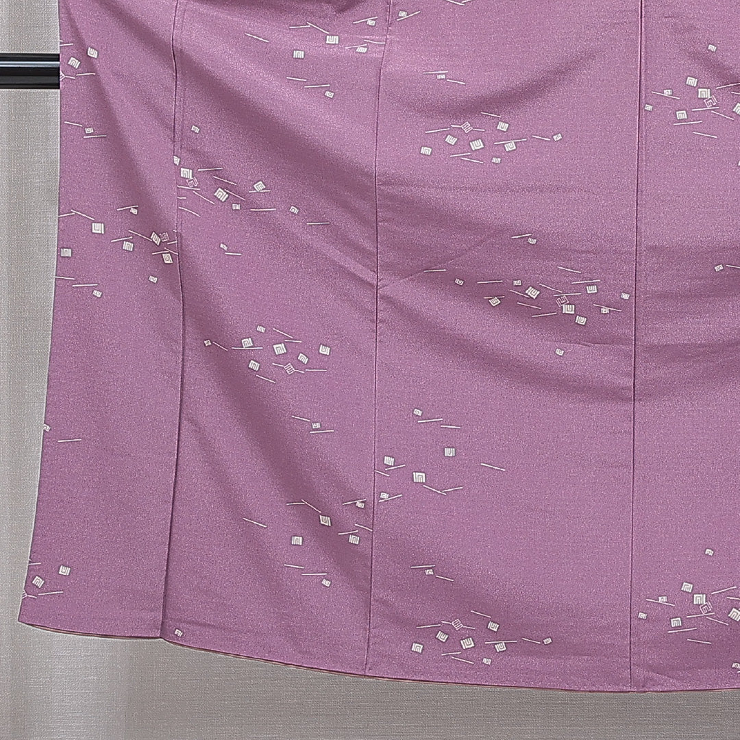 洗える着物 小紋 胴抜き 身丈150cm 裄丈61cm ポリエステル Sランク インフォーマル バチ衿 Sサイズ 源氏香 紫系 RP 1221-16224