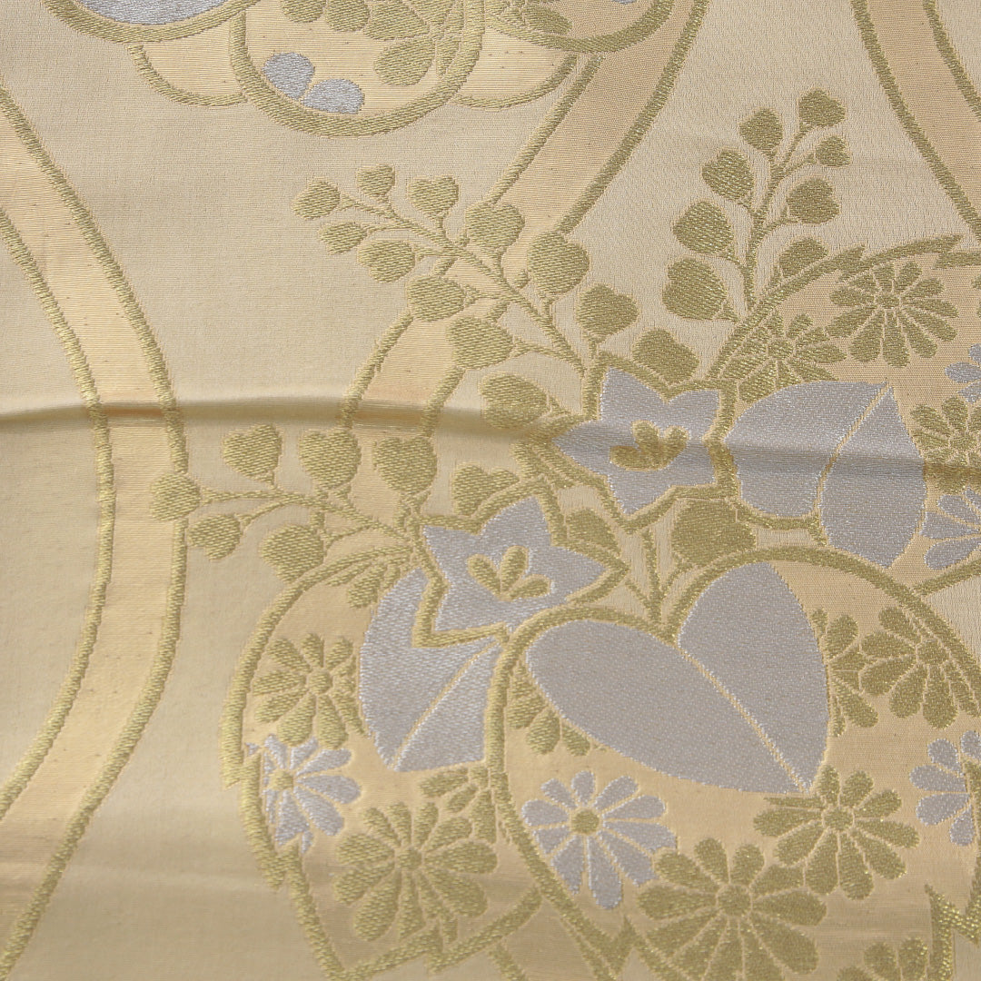 アンティーク 袋帯 帯丈402cm 六通 Aランク 正絹 立涌 桐 金系 1223-02285