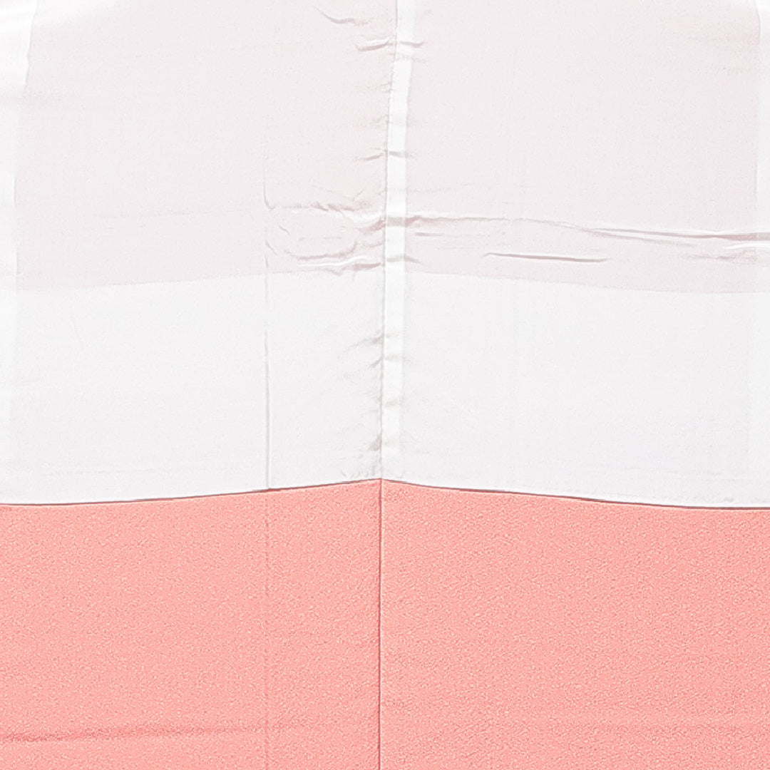 色無地 袷 身丈158cm 裄丈65cm 正絹 Aランク Mサイズ 広衿 一つ紋(剣菱) セミフォーマル 無地 朱系 1214-15652