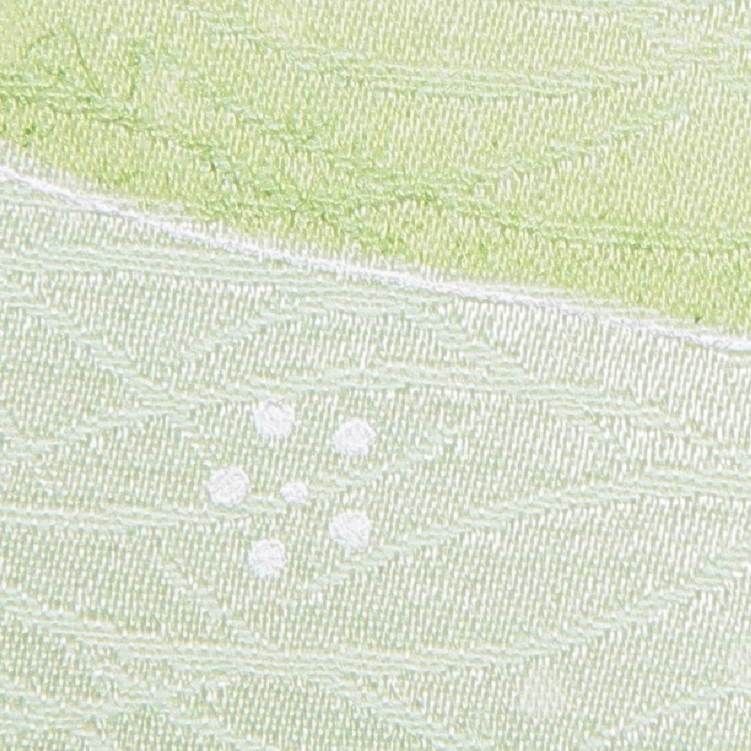 小紋 洗える着物 袷 身丈150cm 裄丈62cm ポリエステル Cランク Sサイズ 広衿 インフォーマル 古典柄 緑系 1215-15797