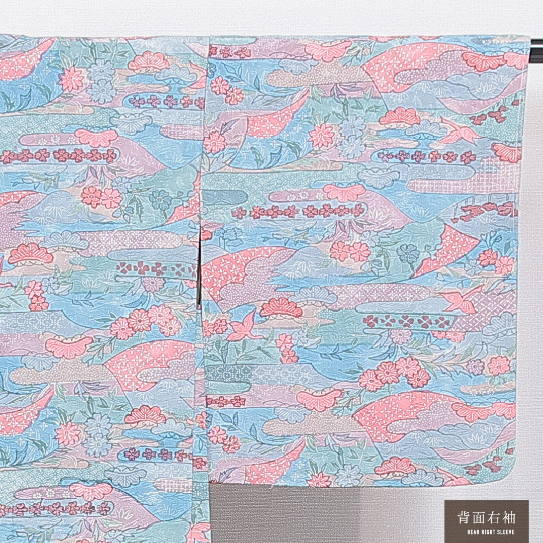 羽織 袷 身丈73cm 裄丈61cm 正絹 Cランク カジュアル Sサイズ 古典柄 多色系 HP 1232-16853