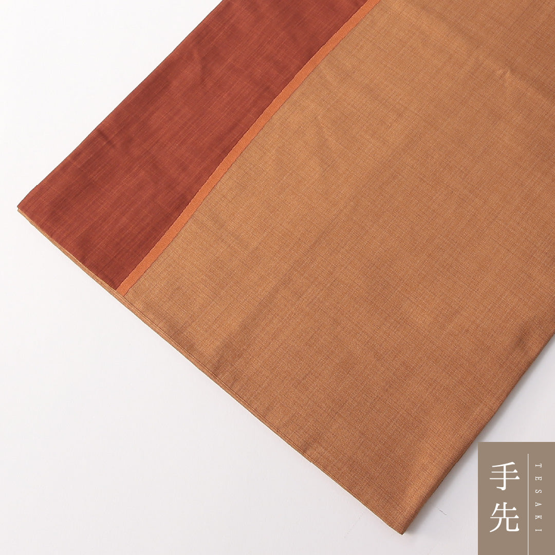 袋帯 帯丈428cm 正絹 六通 インフォーマル 創作柄 茶系 1243-01819