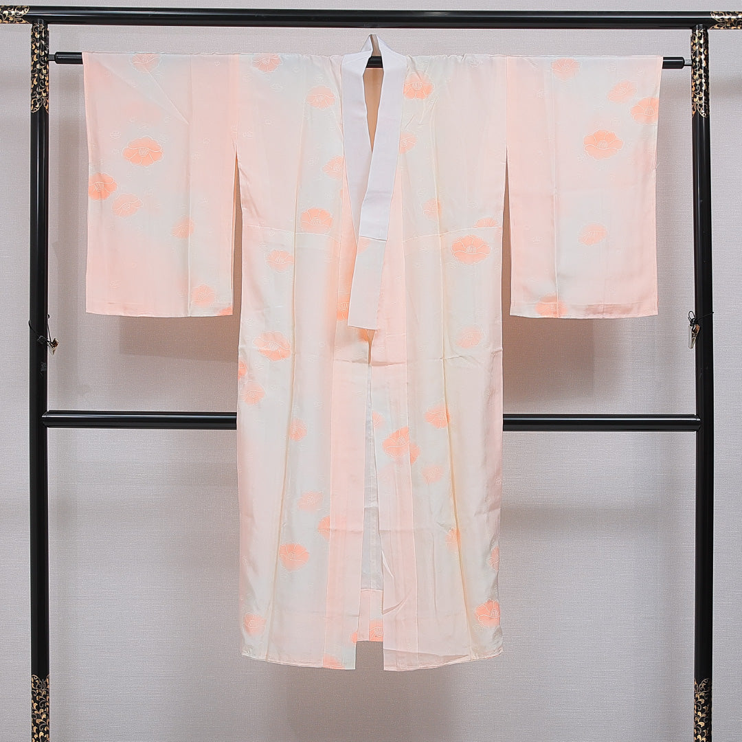 長襦袢 無双袖 身丈127cm 裄丈63cm 正絹 Aランク Mサイズ 芙蓉 朱系 RP 1239-16579