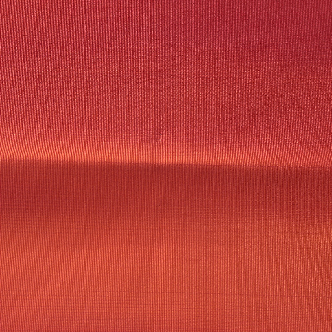 新古品 八寸名古屋帯 帯丈377cm インフォーマル 松葉仕立て 全通 未仕立て Nランク 正絹 綴れ織 ぼかし 無地 朱系 多色系 1224-04181