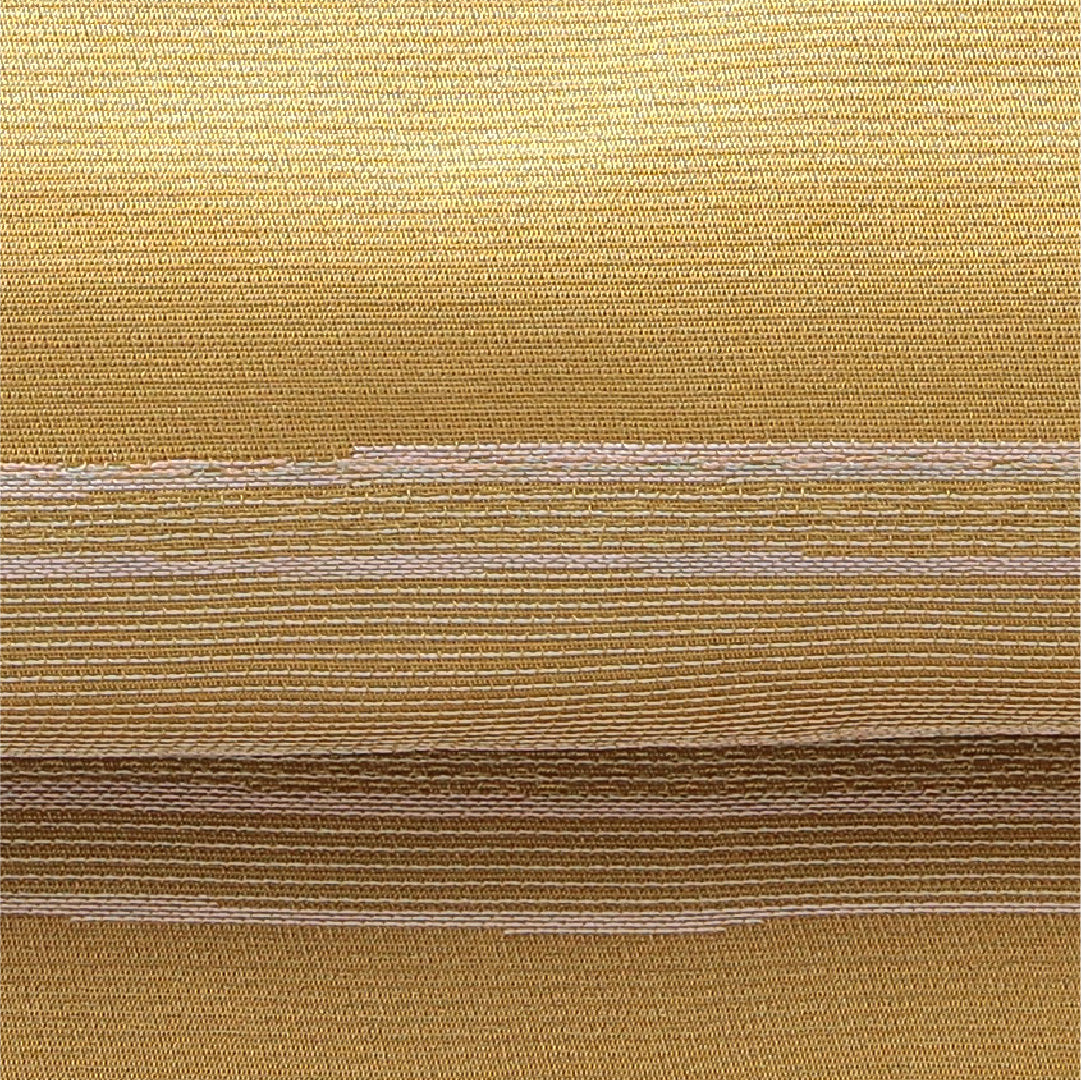 九寸名古屋帯 帯丈378cm カジュアル 開き仕立て 六通 Sランク ポリエステル 創作柄 黄系 1224-03830