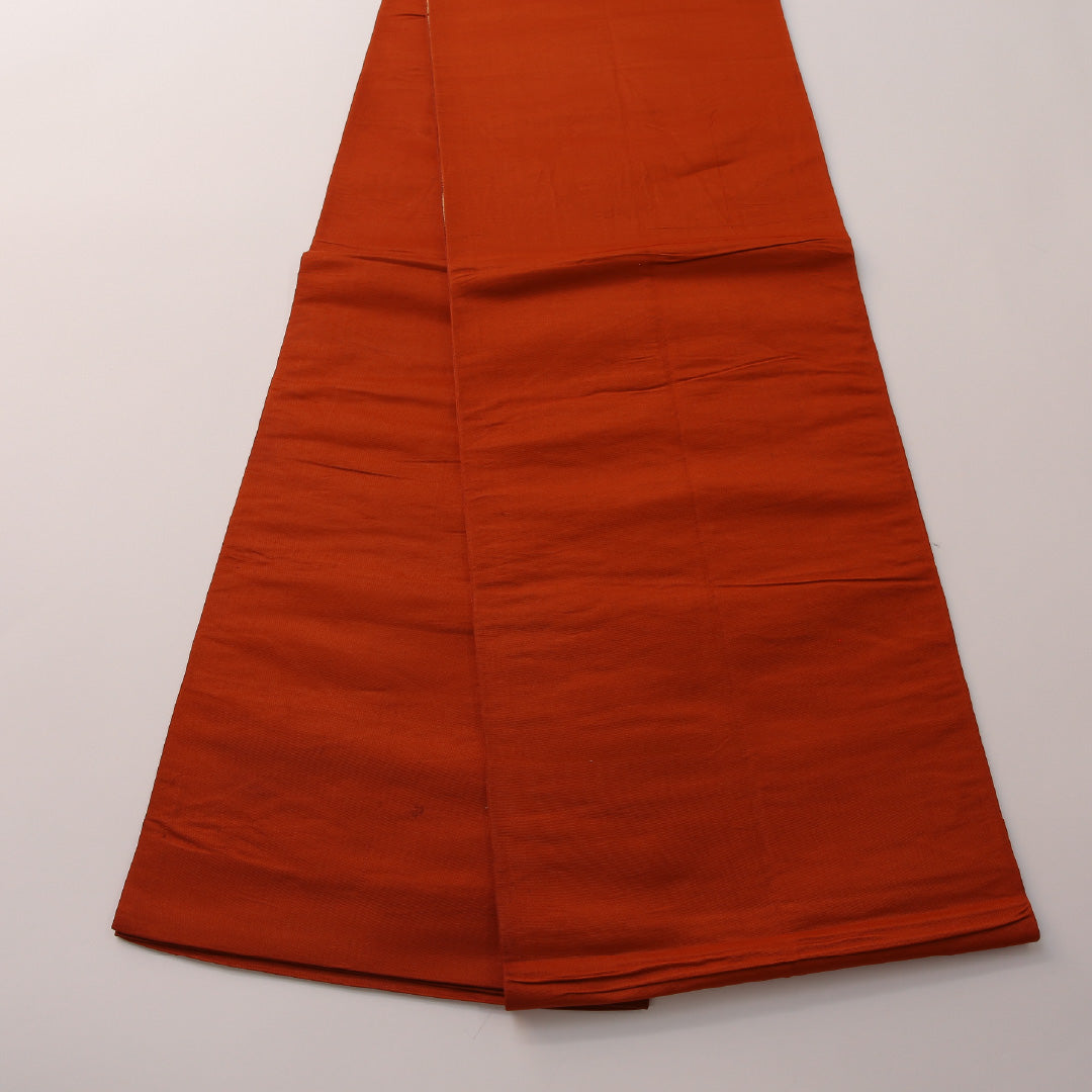 袋帯 帯丈400cm フォーマル 六通 未仕立て 帯芯なし Cランク 正絹 菱 菊 笹 朱系 金系 1223-01902