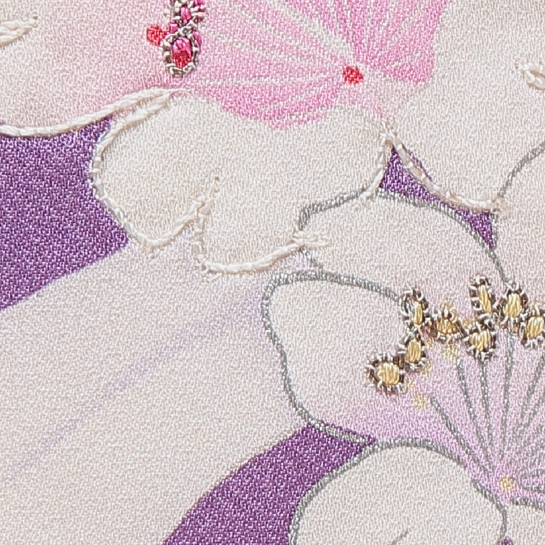 振袖 袷 身丈163cm 裄丈65cm フォーマル Aランク Lサイズ 正絹 広衿 桜 1213-F0731