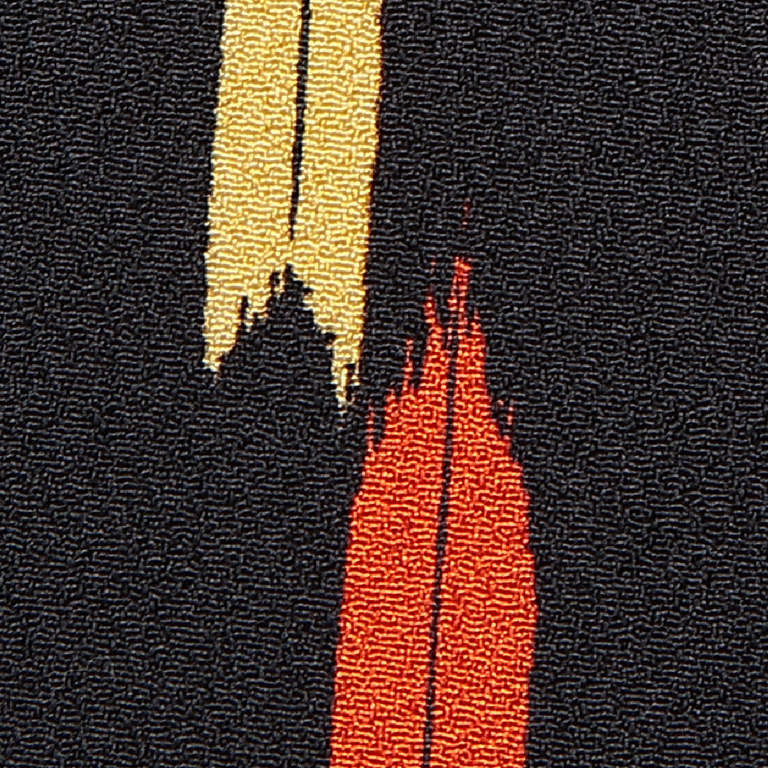 小紋 袷 身丈168cm 裄丈65cm 正絹 Sランク XLサイズ 広衿 インフォーマル 縞 黒系 多色系 1215-15485