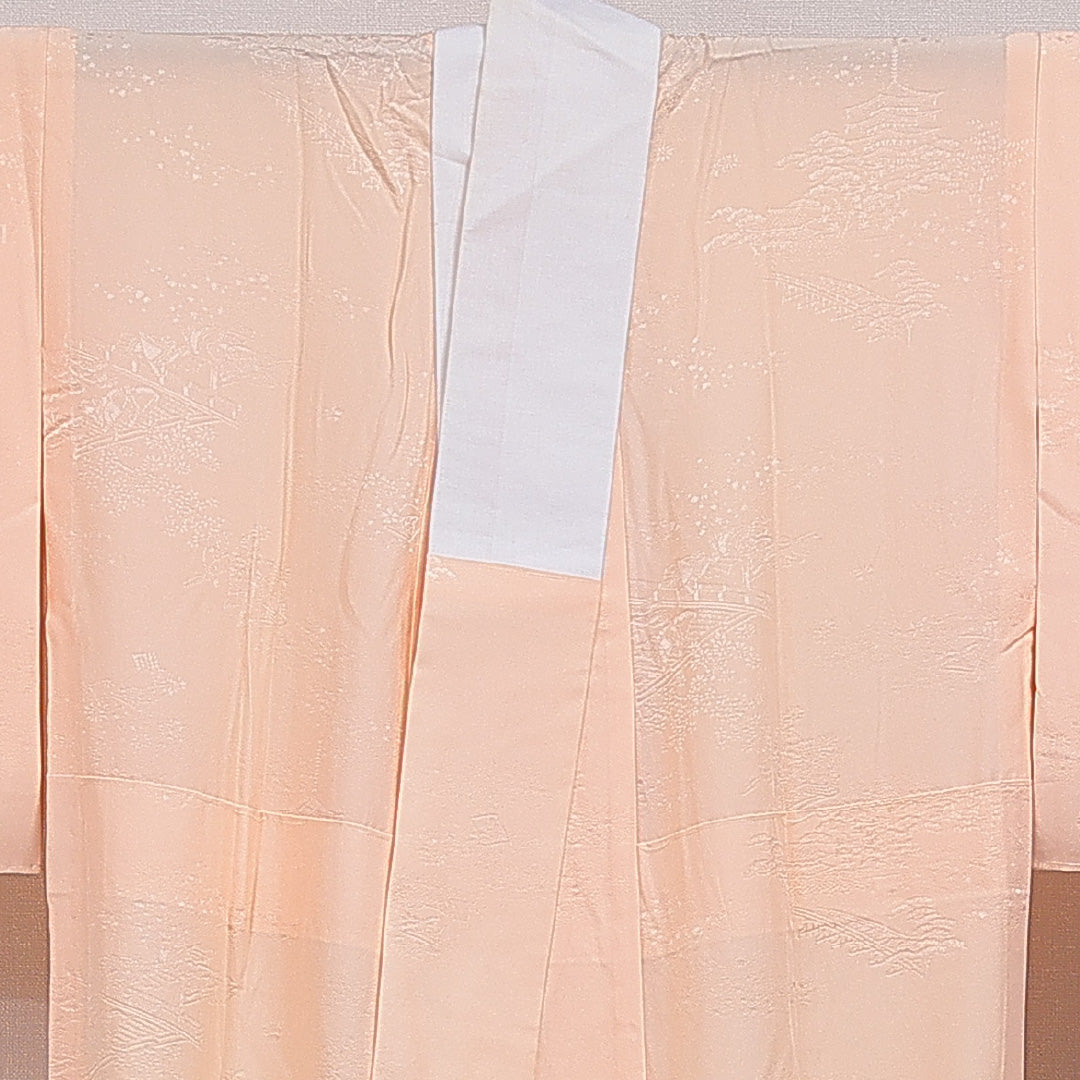 長襦袢 無双袖 身丈132cm 裄丈64cm 正絹 Sランク XLサイズ 菊 素朴 落ち着き 朱系 RP 1239-16478