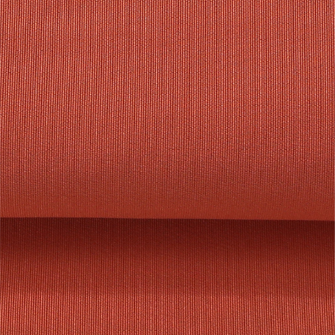 八寸名古屋帯 帯丈357cm カジュアル 松葉仕立て 全通 Aランク 正絹 無地 朱系 1224-03618