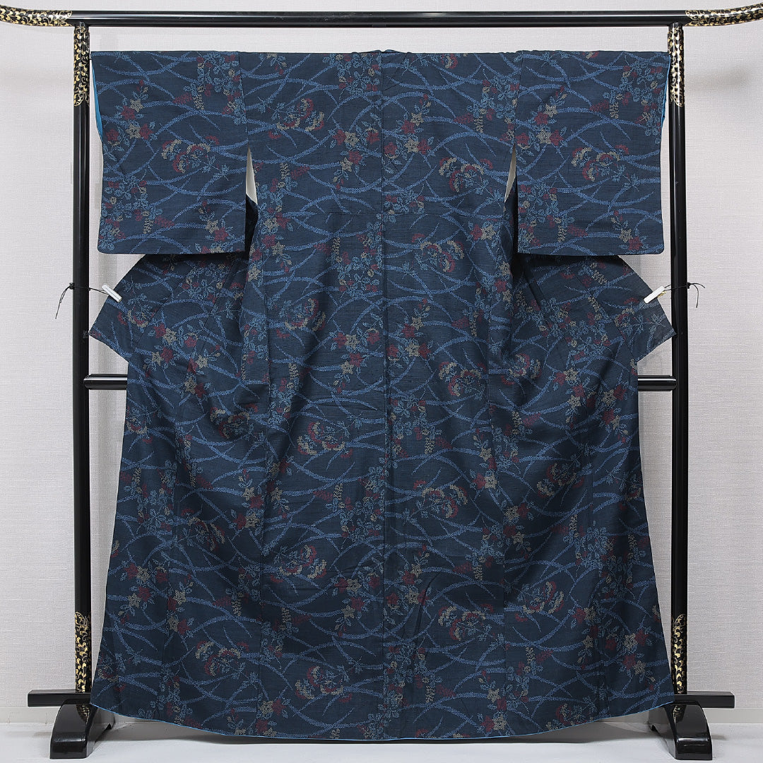 中古・リサイクル 紬】 袷 身丈165cm 裄丈67cm 正絹 Aランク XLサイズ