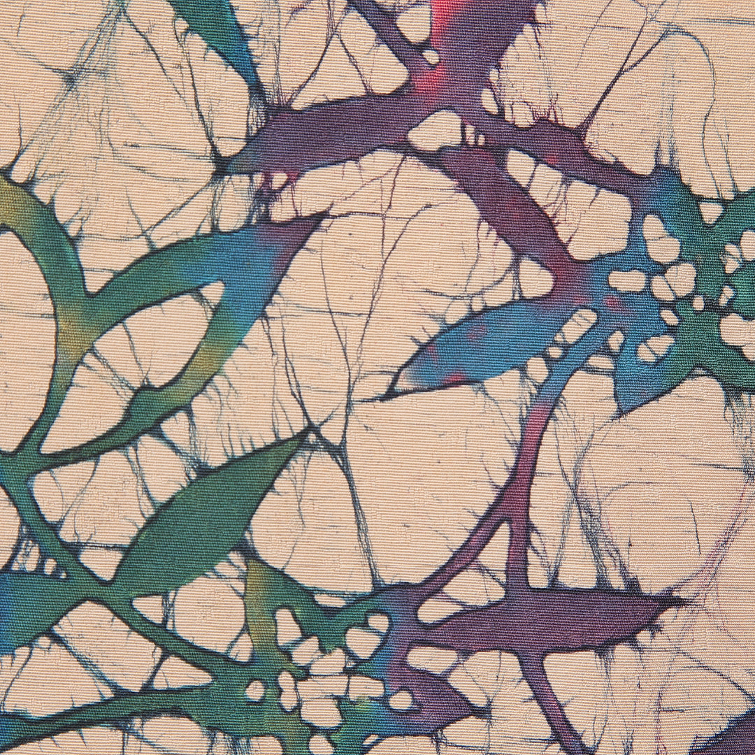 羽織 袷 身丈72cm 裄丈65cm 正絹 Aランク Mサイズ カジュアル 紐あり 植物柄 クリーム系 1217-15121