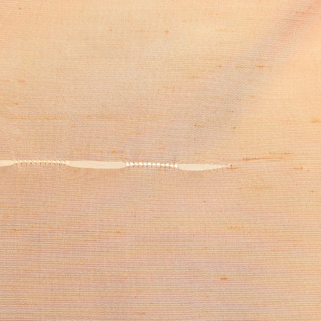 紬 単衣 身丈148cm 裄丈62cm 正絹 Dランク XSサイズ バチ衿 カジュアル 肩当て 無地 黄系 1216-15581