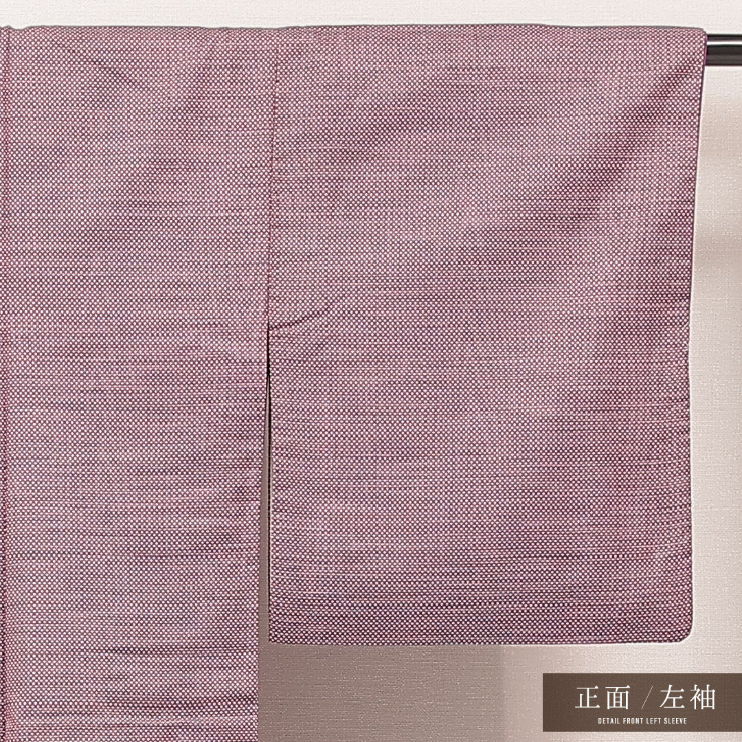洗える着物 紬 袷 身丈159cm 裄丈62cm ポリエステル Sランク カジュアル 広衿 Mサイズ 抽象柄 紫系 RP 1223-16903