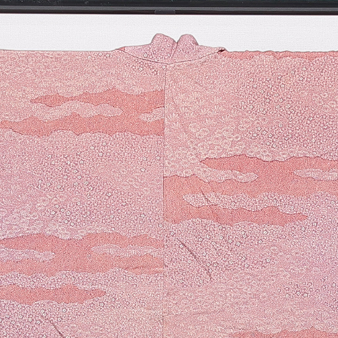 羽織(寄せ柄) 袷 身丈81cm 裄丈62cm 正絹 Cランク Sサイズ インフォーマル 赤系 1217-16817