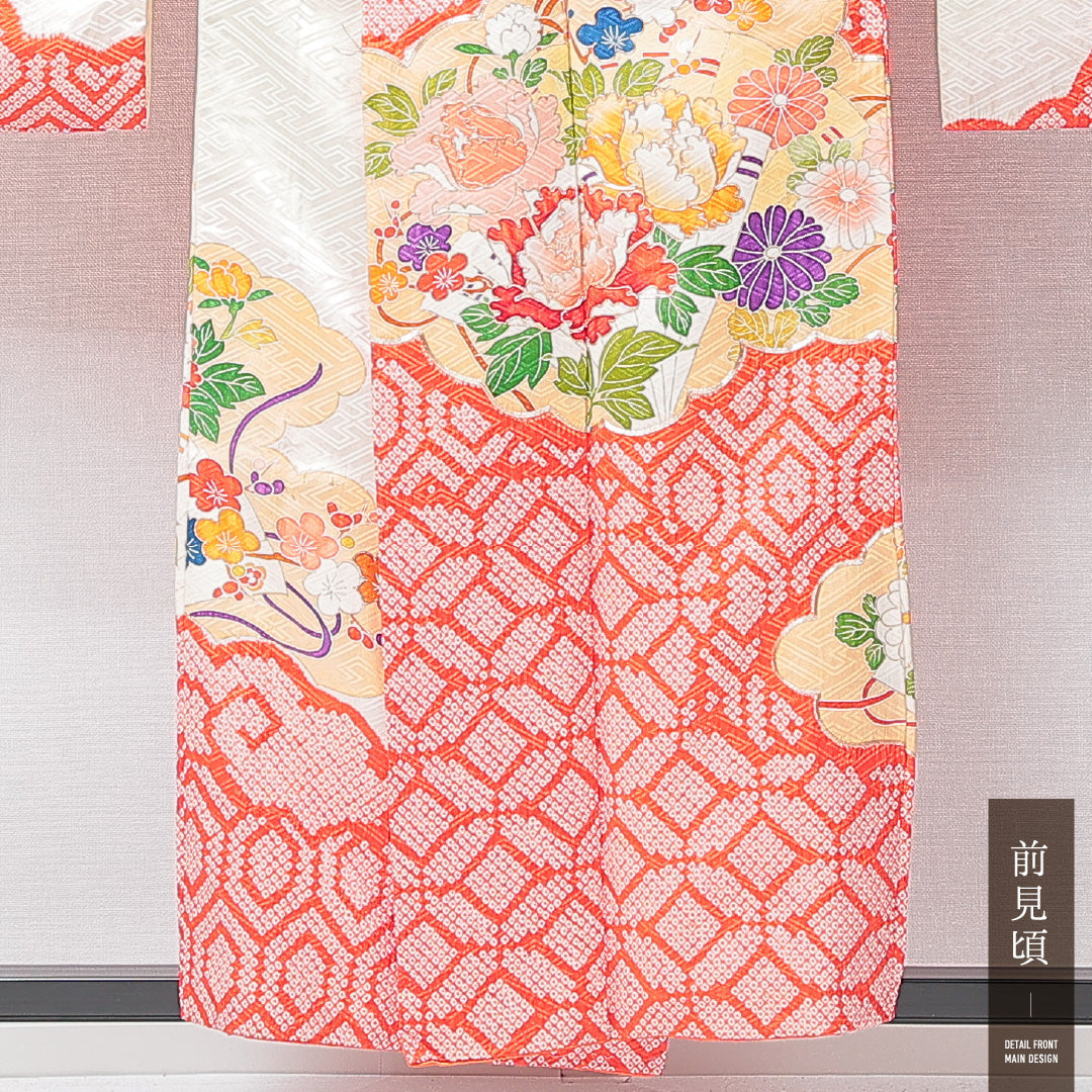 振袖 袷 身丈154cm 裄丈63cm フォーマル Cランク Sサイズ 正絹 広衿 牡丹 金駒刺繍 1213-F0701
