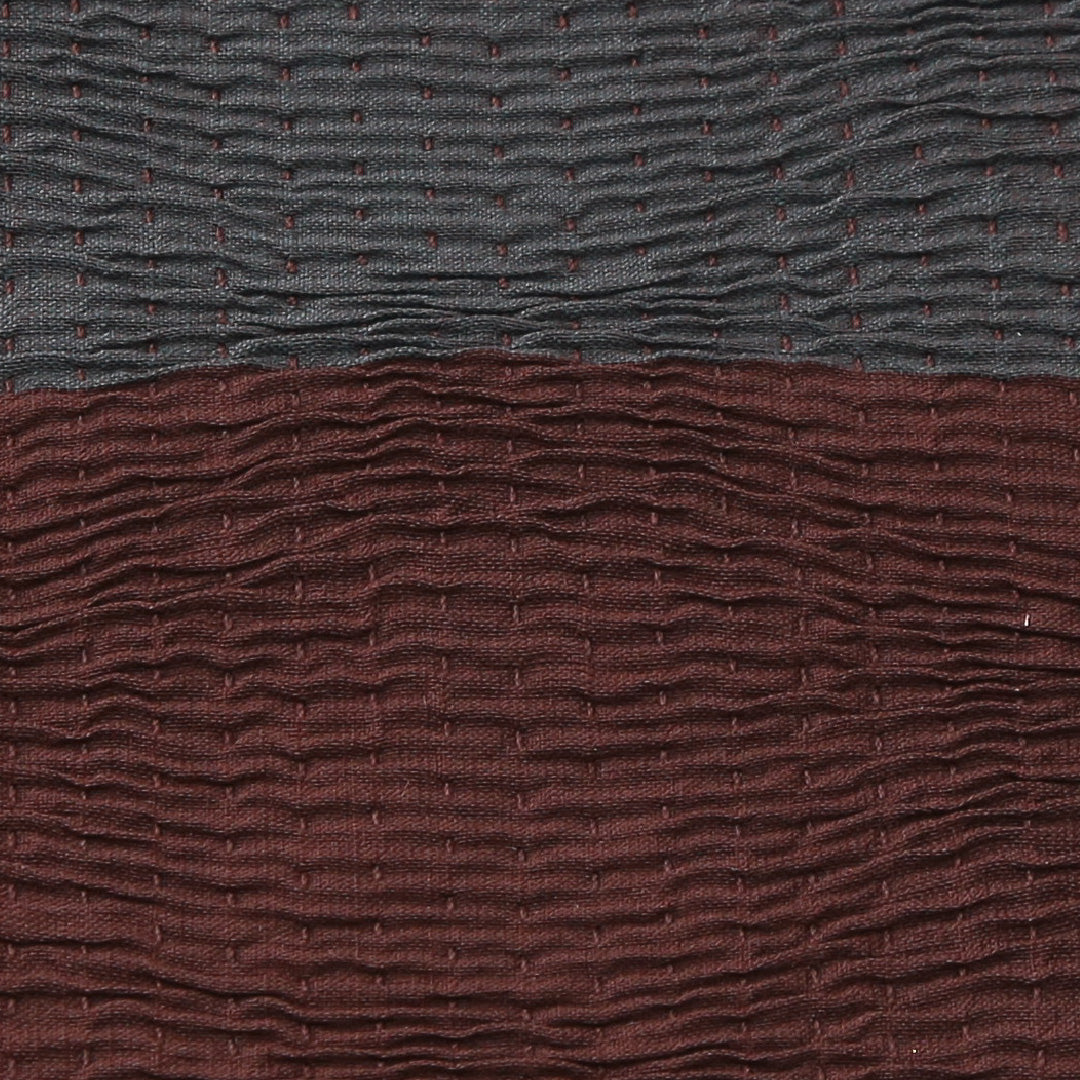 袋帯 帯丈436cm インフォーマル 六通 帯芯なし Sランク 正絹 ふくれ織 よろけ縞 赤系 1223-02240