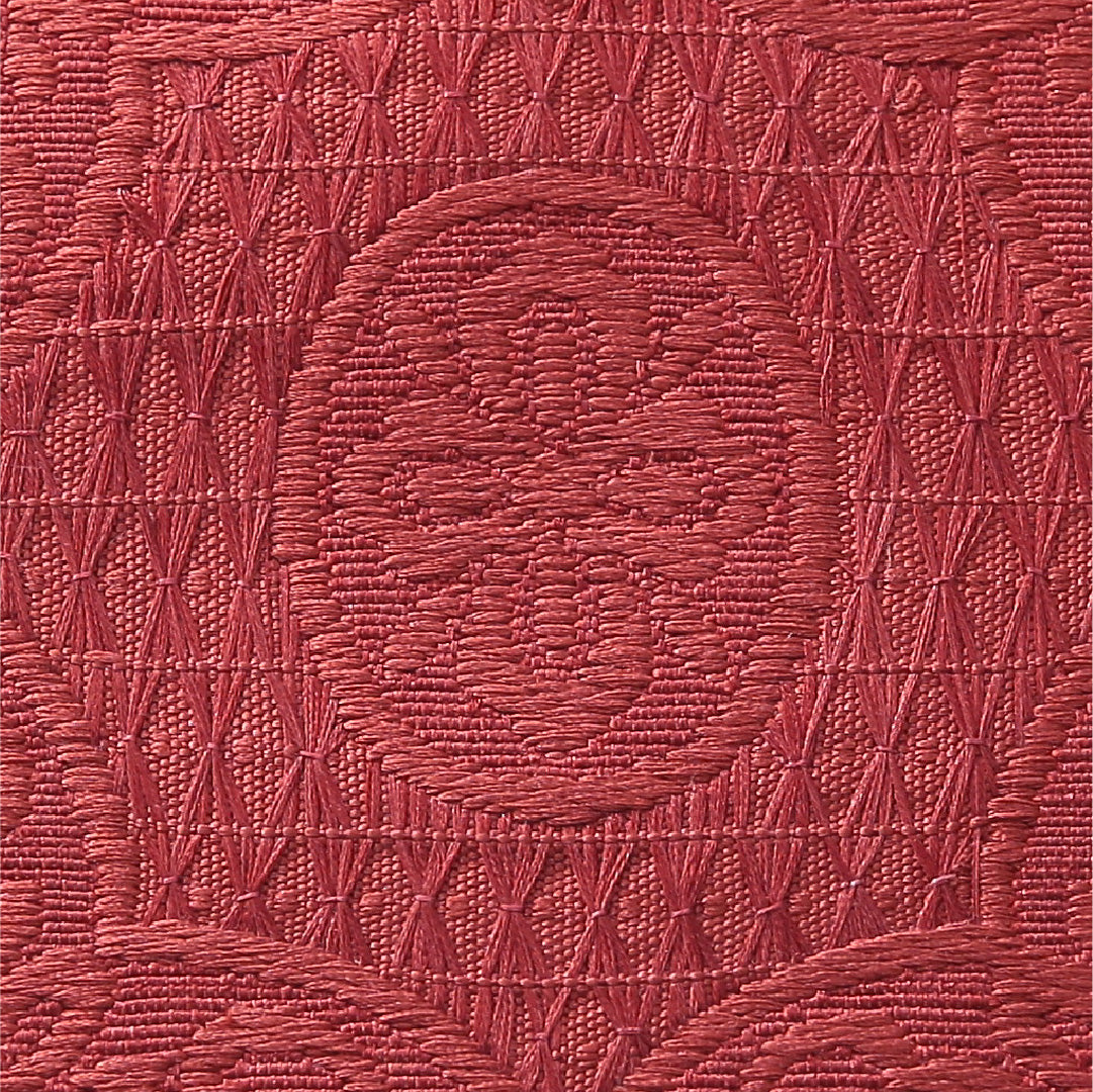 八寸名古屋帯(紬) 帯丈346cm カジュアル 開き仕立て ポイント柄 Sランク 正絹 鏡裏文 赤系 1224-03913