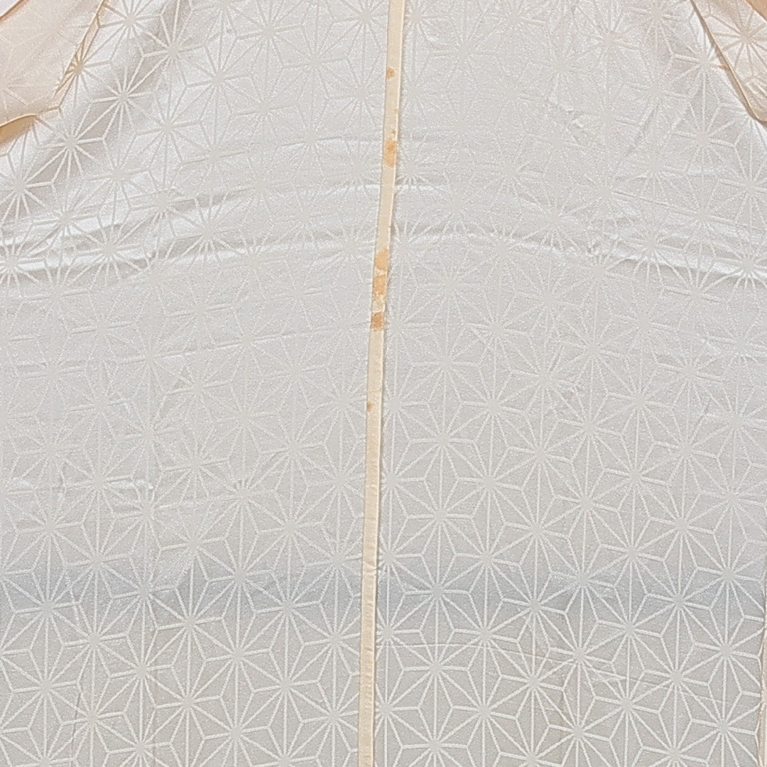 長襦袢 無双袖 身丈126cm 裄丈64cm 正絹 Bランク Mサイズ 麻の葉 クリーム系 RP 1239-16547