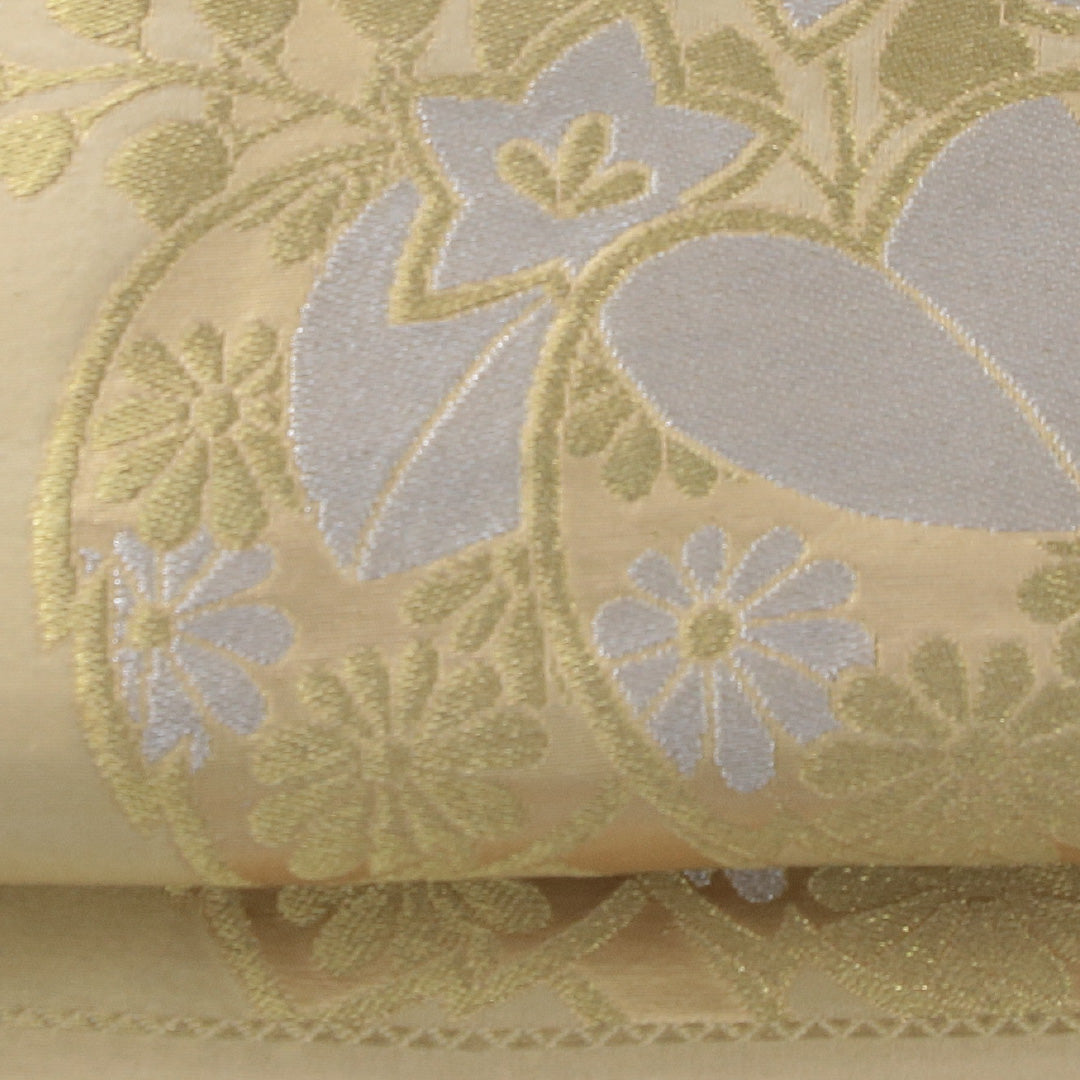 アンティーク 袋帯 帯丈402cm 六通 Aランク 正絹 立涌 桐 金系 1223-02285