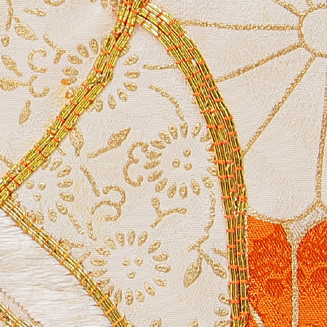 振袖 袷 身丈163cm 裄丈62cm フォーマル Cランク Lサイズ 正絹 広衿 橘 金駒刺繍 1213-F0687