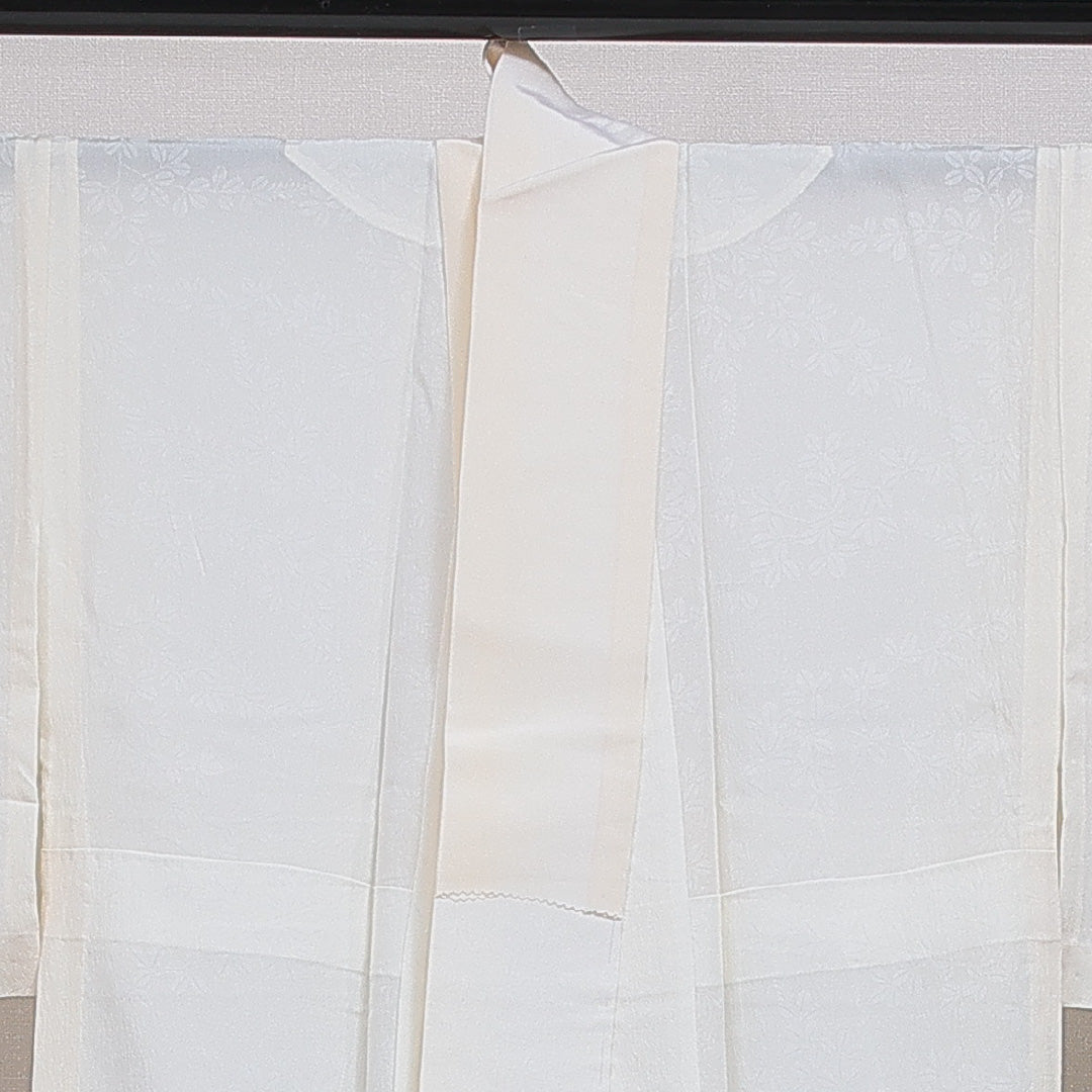 長襦袢 単衣 身丈129cm 裄丈62cm 正絹 Sランク Lサイズ 萩 白系 RP 1239-16584