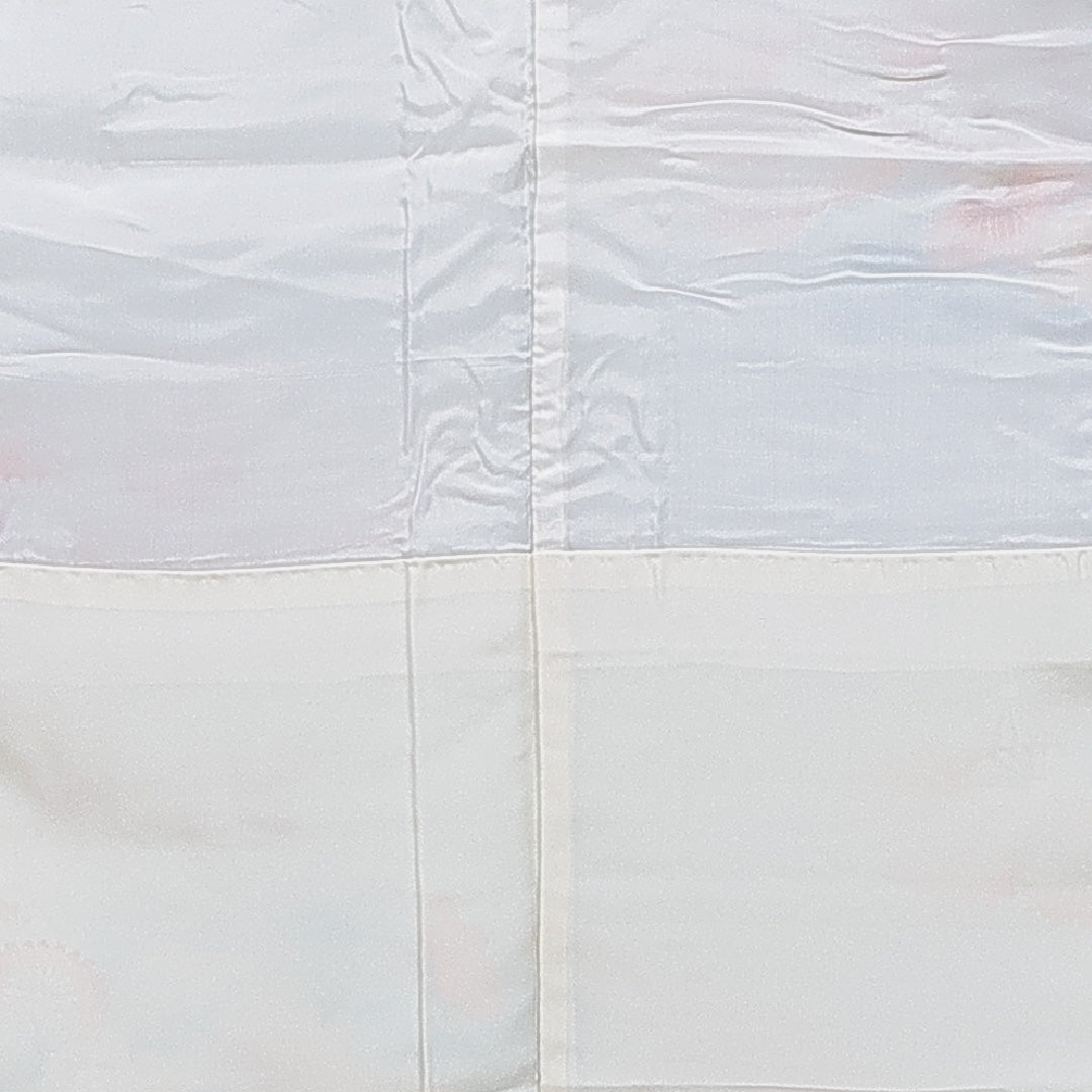 訪問着 洗える着物 袷 身丈160cm 裄丈64cm ポリエステル Cランク Lサイズ バチ衿 セミフォーマル 菊 桐 刺繍 水色系 1212-16096