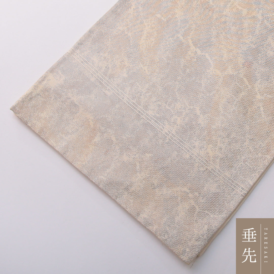 袋帯 帯丈432cm フォーマル ポイント柄 Aランク 正絹 刺繍 御所解 クリーム系 1223-02063