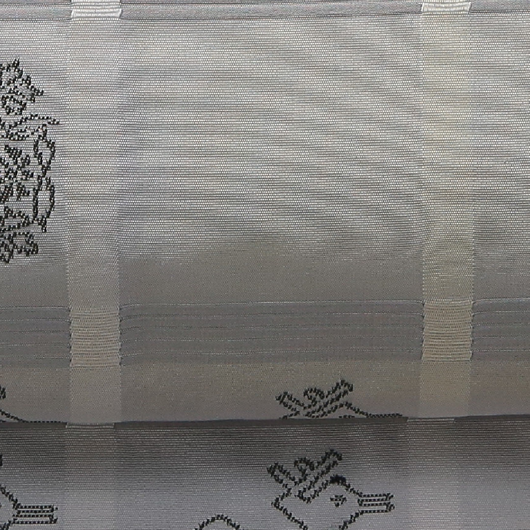 袋帯 帯丈436cm フォーマル 六通 帯芯なし Cランク 正絹 有栖川文 グレー系 1223-02066