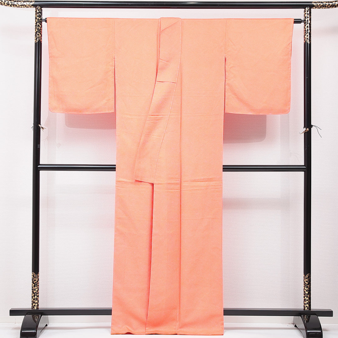 江戸小紋 (鮫) 袷 身丈165cm 裄丈65cm 正絹 Sランク インフォーマル 広衿 XLサイズ 朱系 RP 1220-15329