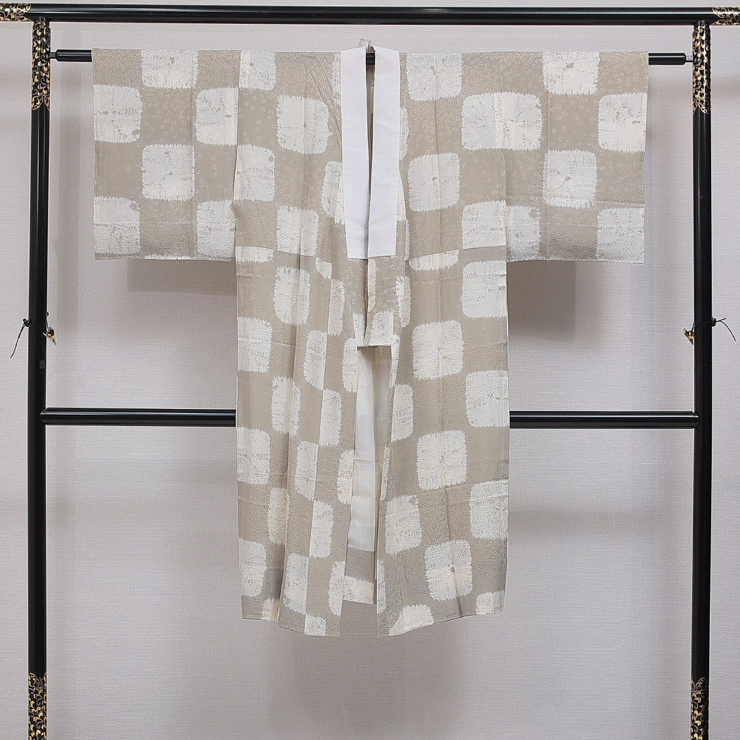 長襦袢 無双袖 身丈120cm 裄丈65cm 正絹 Sランク Sサイズ 創作柄 素朴 落ち着き グレー系 RP 1239-16474