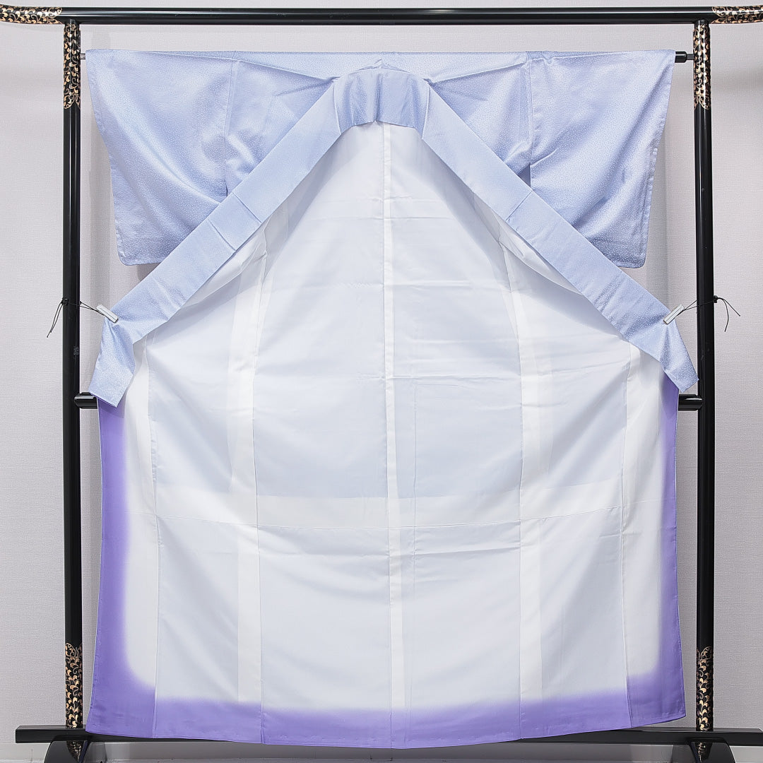 洗える着物 付下げ 袷 身丈159cm 裄丈66cm ポリエステル Sランク インフォーマル 広衿 Mサイズ 青海波 水色系 RP 1218-15791