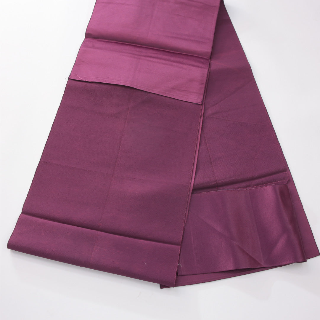 八寸名古屋帯 帯丈340cm カジュアル 松葉仕立て ポイント柄 Dランク 正絹 木蓮 紫系 1224-04161