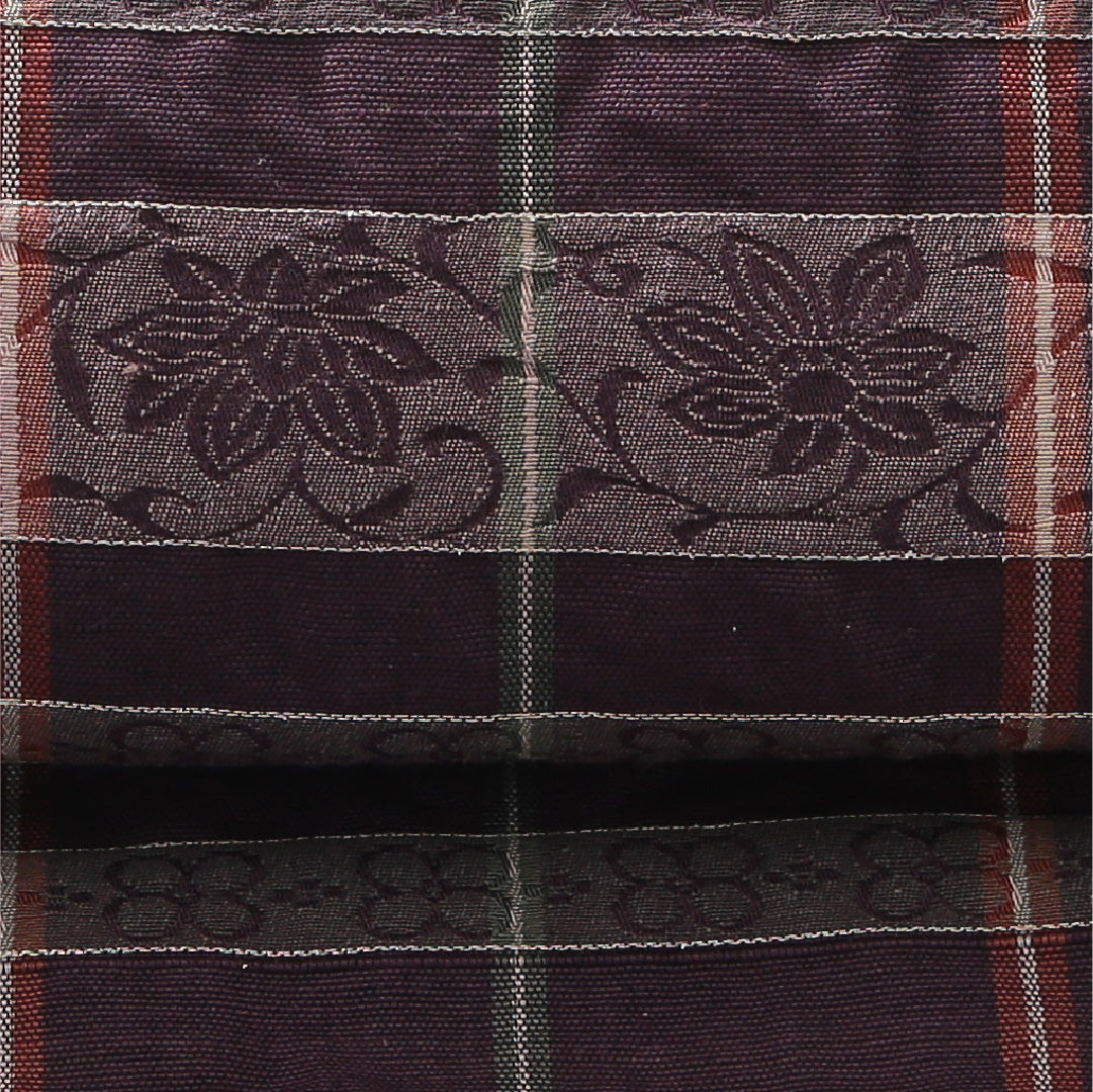 八寸名古屋帯 帯丈306cm カジュアル 開き仕立て 全通 Aランク 正絹 ふくれ織 唐華 紫系 1224-03921