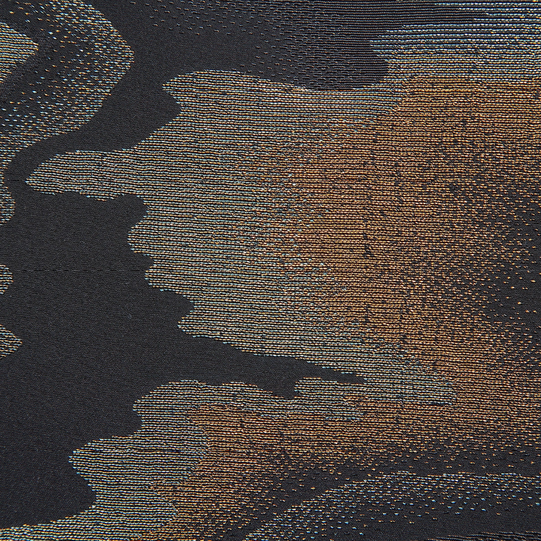 羽織(お召) 袷 身丈78cm 裄丈63cm 正絹 Sランク Sサイズ 一つ紋(五三桐) セミフォーマル 漆糸 黒系 1217-16820