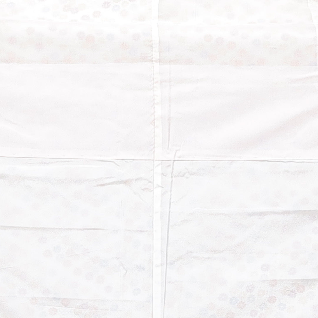 小紋 袷 身丈152cm 裄丈62cm 正絹 Sランク Sサイズ 広衿 インフォーマル 唐菊 クリーム系 1215-15104