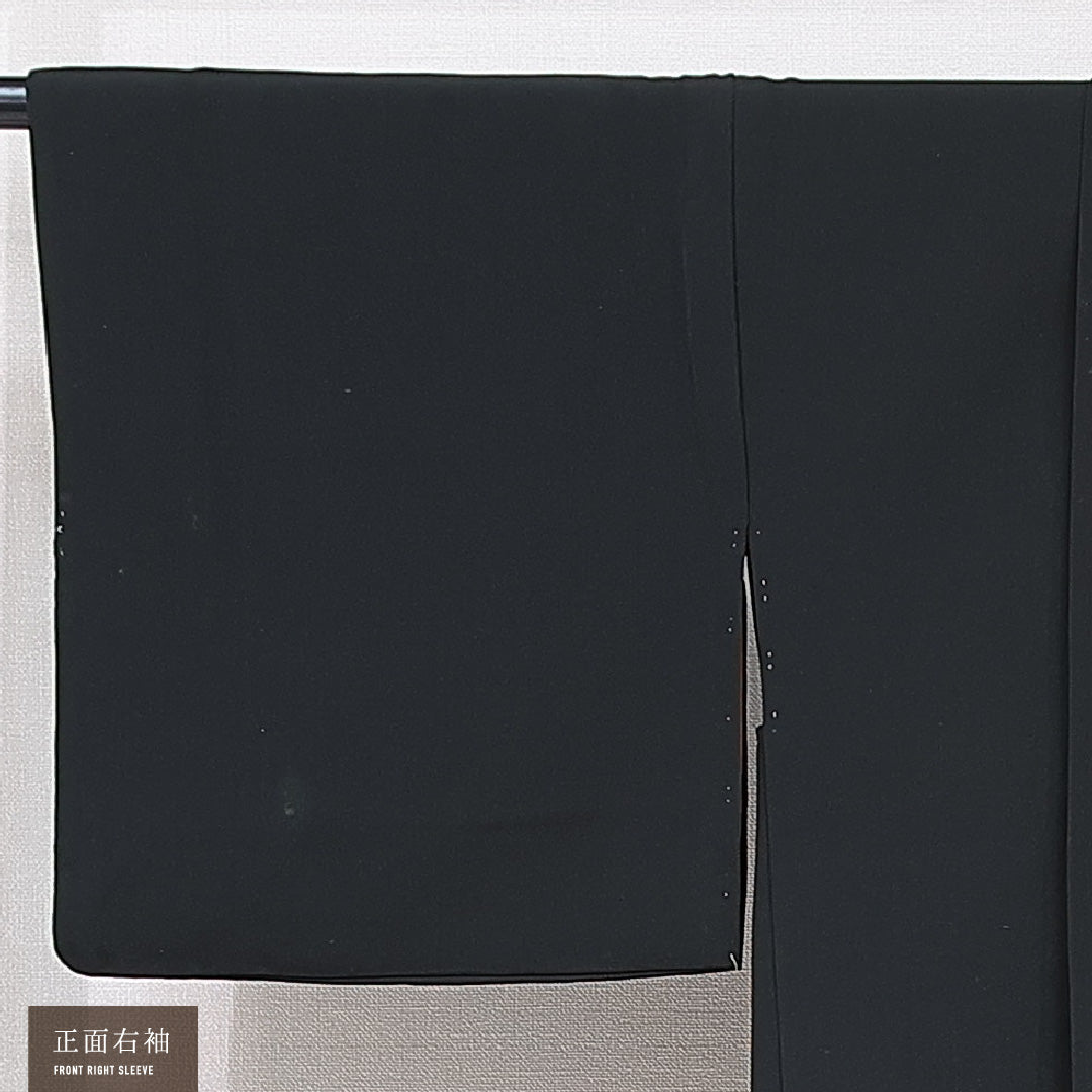 黒羽織 袷 身丈80cm 裄丈63cm 正絹 Cランク インフォーマル Sサイズ 漆糸 紐あり 創作柄 黒系 LP 1233-15312