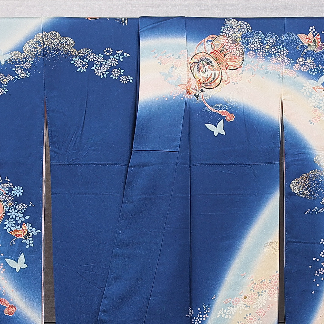 振袖 袷 身丈168cm 裄丈66cm フォーマル Aランク XLサイズ 正絹 広衿 組紐 吉祥文様 1213-F0726