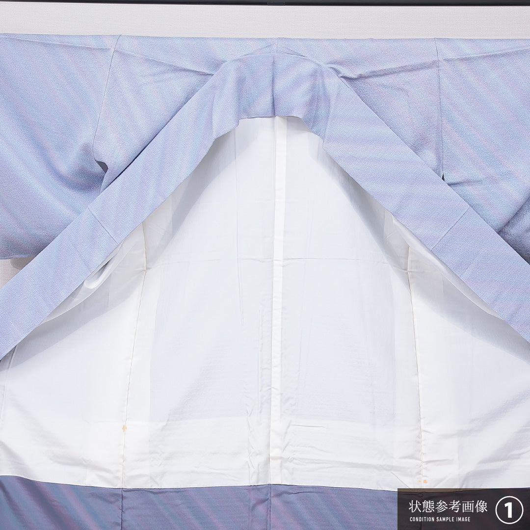 付下げ 袷 身丈152cm 裄丈61cm 正絹 成田彩峰 Sランク Sサイズ 広衿 一つ紋 セミフォーマル 創作柄 作家物 落款 証紙 グラデーション系 水色系 1261-15901