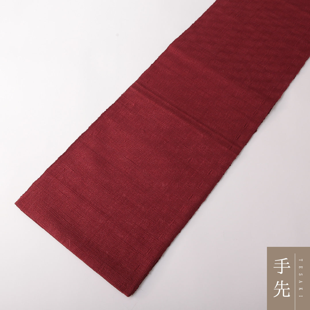 袋帯(紬) 帯丈444cm 正絹 全通 カジュアル 抽象柄 赤系 1243-01801