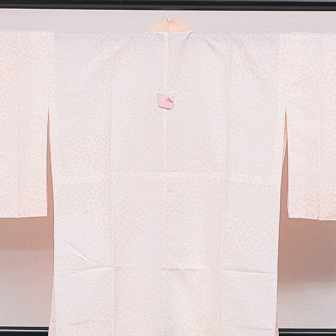 長襦袢 洗える着物 無双袖 身丈128cm 裄丈62cm ポリエステル Sランク Lサイズ 花柄 白系 1229-16694