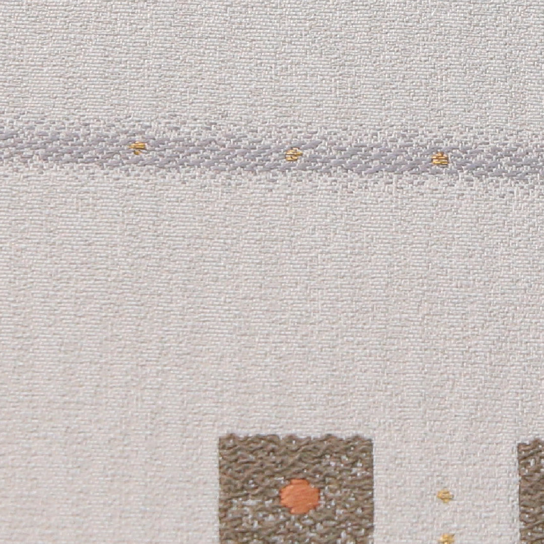 袋帯 帯丈456cm インフォーマル 六通 Aランク 正絹 創作柄 クリーム系 1223-02334