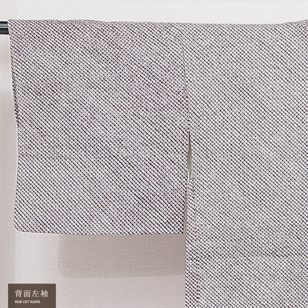 羽織 袷 身丈78cm 裄丈63cm 正絹 Cランク カジュアル Sサイズ 紐あり 鹿の子柄 紫系 LP 1232-16443