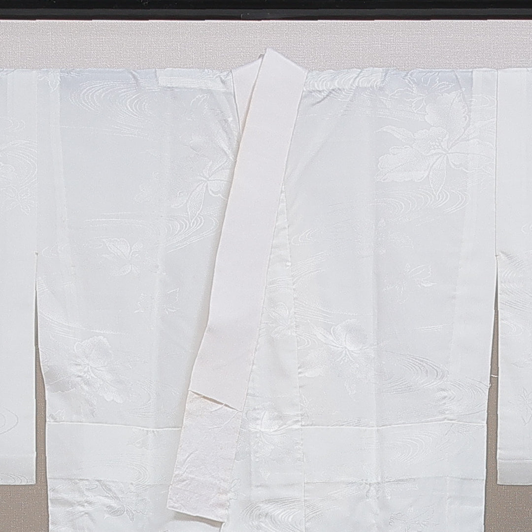 長襦袢 無双袖 身丈121cm 裄丈62cm 正絹 Aランク Sサイズ 流水 白系 RP 1239-16565