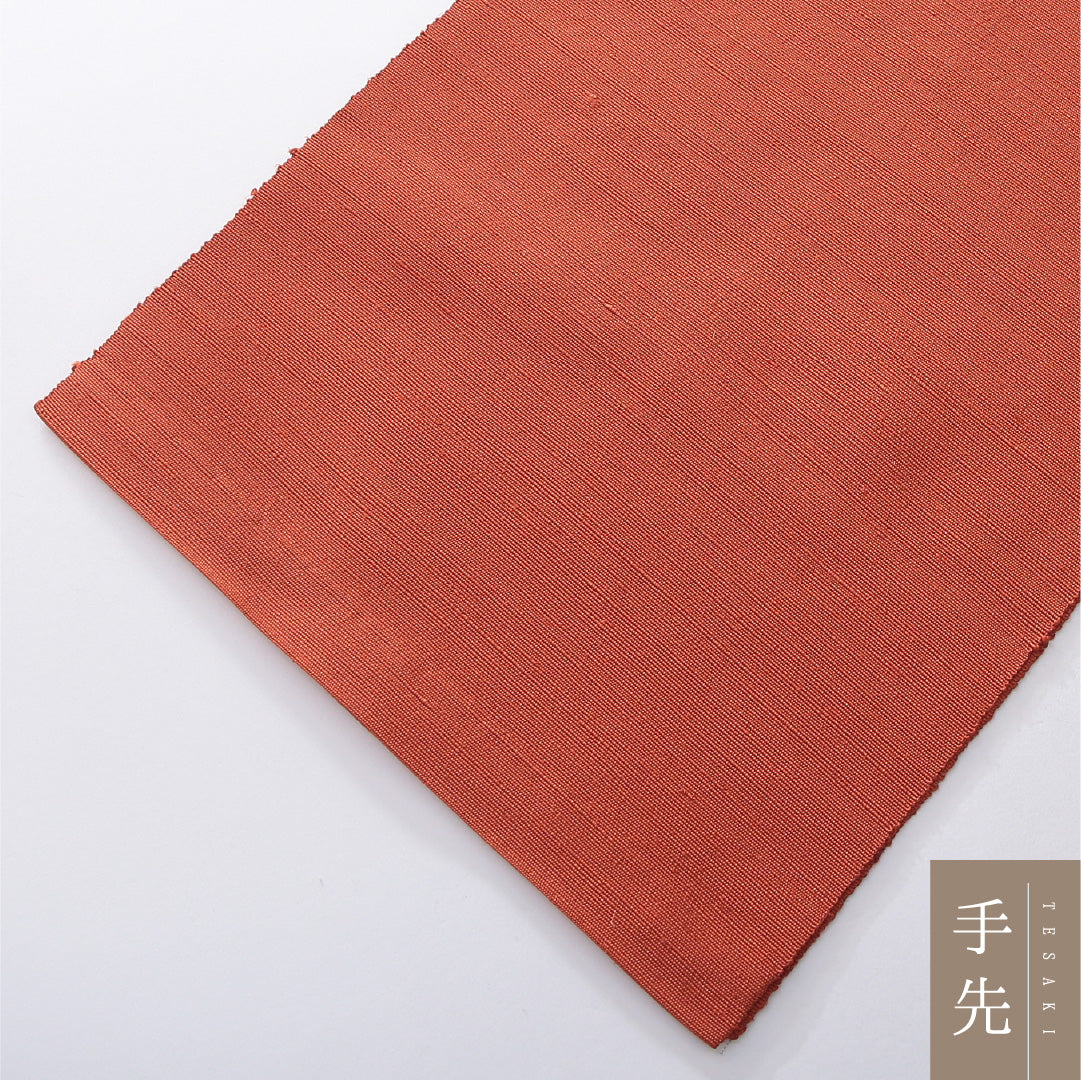 八寸名古屋帯(紬) 帯丈350cm カジュアル 開き仕立て ポイント柄 Aランク 正絹 菊 朱系 1224-03910