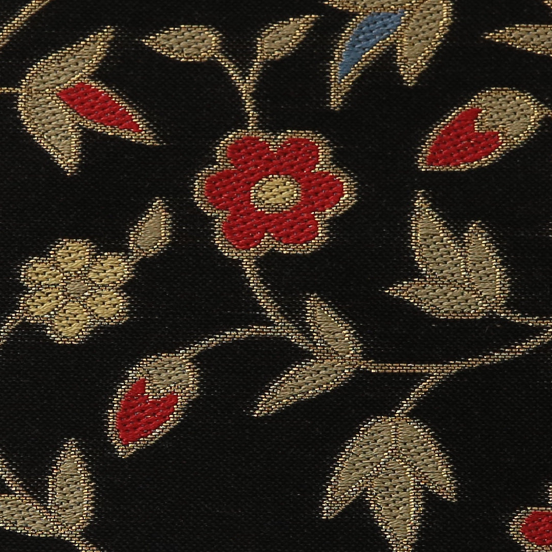 袋帯 帯丈440cm フォーマル 六通 Sランク 正絹 唐草 黒系 金系 1223-01897