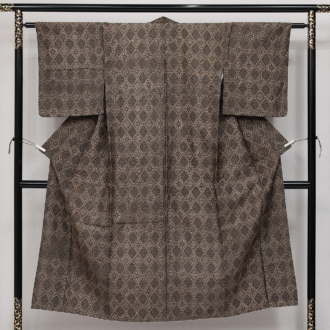 アンティーク 紬】 袷 身丈146cm 裄丈60cm 正絹 紬ランク XSサイズ